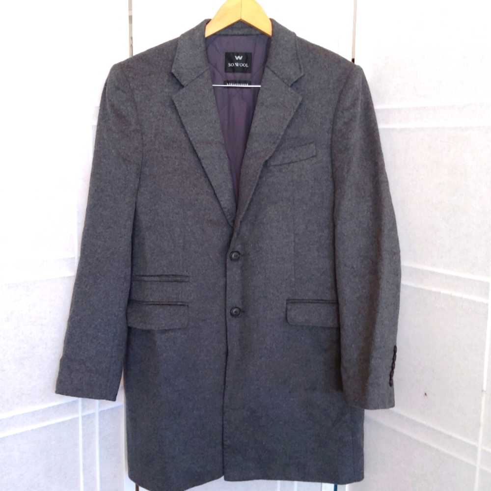 SO WOOL × Kim Sea Ryong gray wool coat